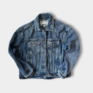 Walter Baker Women's Shawna Denim Jacket Dark Wash Large